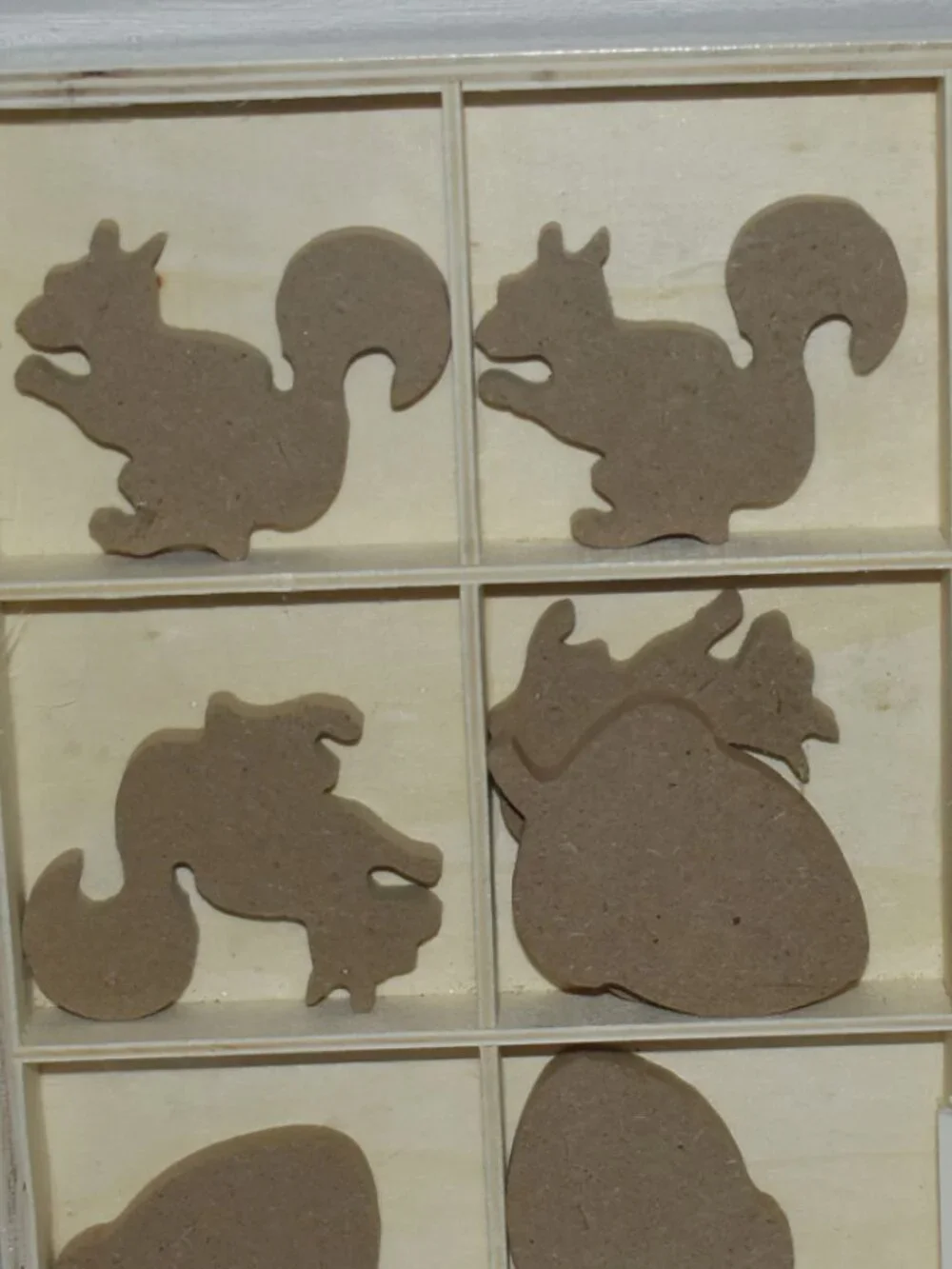 Fall Paintable Wood Craft Squirrel Acorn Tic Tac Toe Game